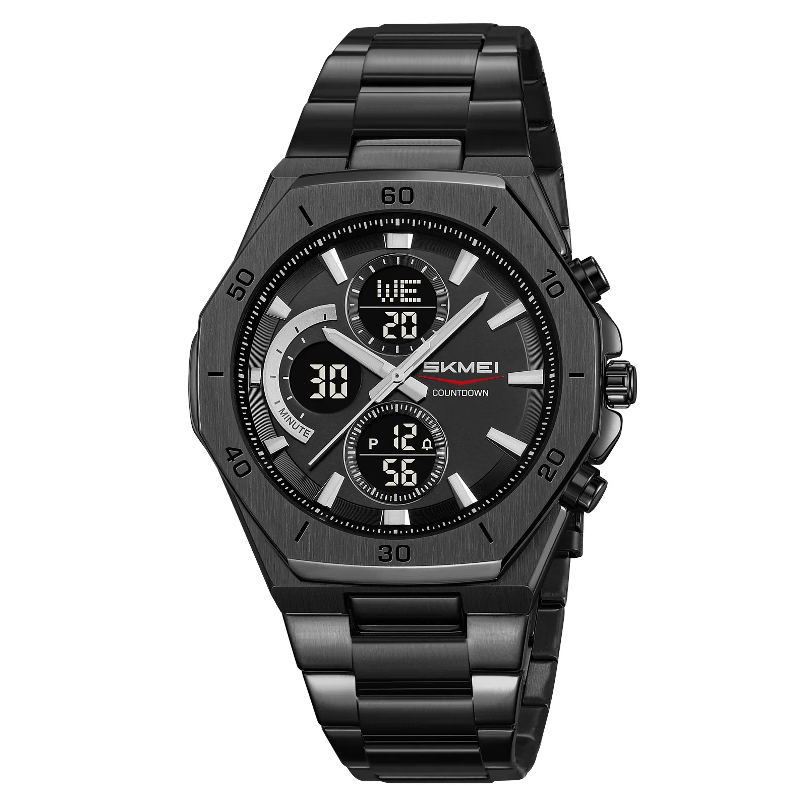 Reloj De Hombre (negro), Movimiento Digital, Multifuncional, Retroiluminación El, Resistencia Al Agua De 30 M.