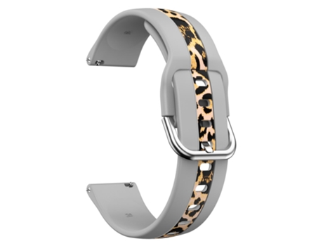 Correa de Silicona 20mm liberación rápida para Samsung Galaxy Watch 5 Pro 45mm/Watch 4 Classic 42mm/46mm - estampado de leopardo gris