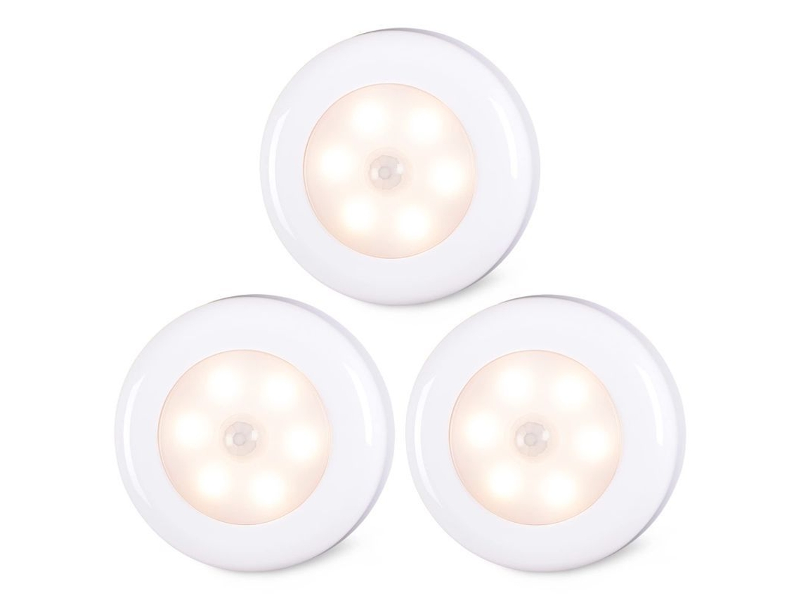 2026-lámparas De Sensor De Movimiento Interior, Luces Led Sin Cable Para Armarios (blanco Cálido, 3 Paquete)
