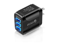 Carregador Usb Luminous 3 Portas Qc3.0 Carregamento Rápido Plug Para Celulares E Tablets Ac100‑240v