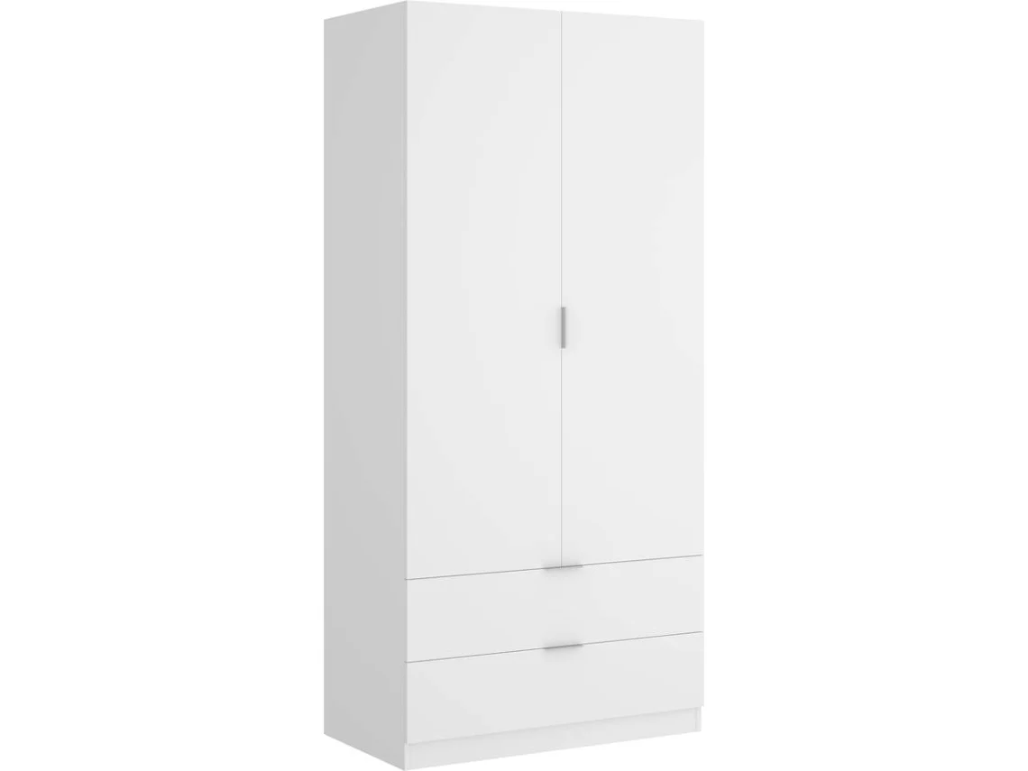 Armario 2 Puertas y 2 Cajones DKIT Essen (Blanco - 184x81x52 cm)