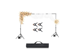 Set de Soporte de Fondo para Fotografía Ajustable 198x300cm en Acero con Trípode Reforzado Tekmaquinas