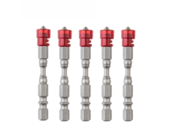 Conjunto De Bits De Parafusadeira Cruz S2 Aço Liga Magnético Hexagonal 5 Peças Ferramenta Vermelha