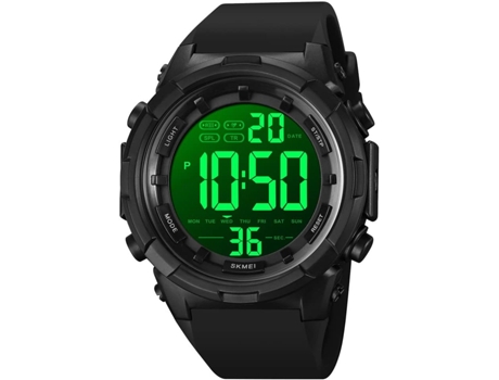VEANXIN Reloj despertador LED digital impermeable para hombre-Negro