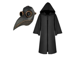 Fantasia De Médico Da Peste Com Capuz E Máscara De Pico Longo Para Cosplay De Halloween Para Crianças E Adultos 04 Niño 130