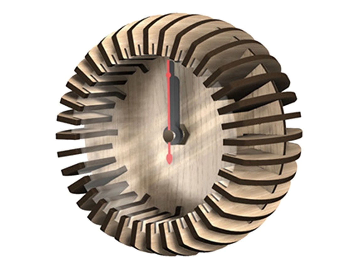 Reloj de juguete redondo de madera con rompecabezas creativo de Slowmoose