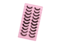 10 pares de pestañas postizas reutilizables con extensiones autoadhesivas