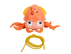 Pulpo De Juguete Para El Baño De Color Naranja - Diseño Adorable - Plástico Seguro - Fácil De Usar Para Bebés De 18 Meses En Adelante