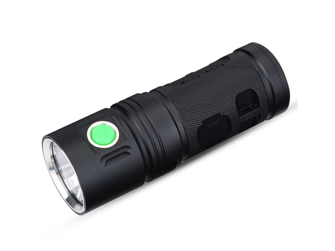 Linterna LED Ultraligera Mini Antorcha Recargable Impermeable Portátil con Cordón Negro YEMAESRE