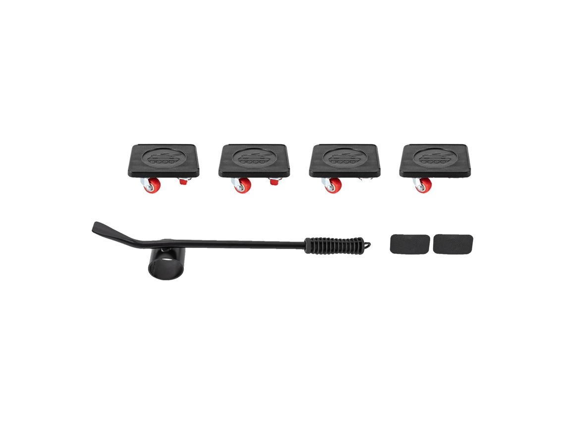 Juego de herramientas para elevar muebles, capacidad de 400 kg, ruedas giratorias de 360°, color negro.