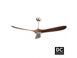 Ventilador Dc Marin Niquel 3 Aspas Roble Sin Luz 5 Velocidades Remoto Temporizador 152d FABRILAMP