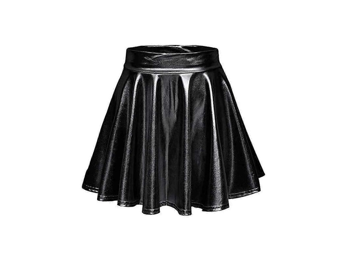 2026-falda Corta Plisada De Metalizado Brillo Alto Con Cintura Alta Para Mujeres Tallas S-xl