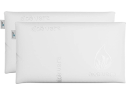 Almohada Viscoelástica x2 75cm Nalui Agatha con Doble Funda (Firmeza Media) Blanco