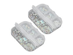 Rebe-2 Peças De Decorações De Unhas Com 6 Compartimentos Formas Diferentes Glitter Para Manicura Em Casa Ou Salão