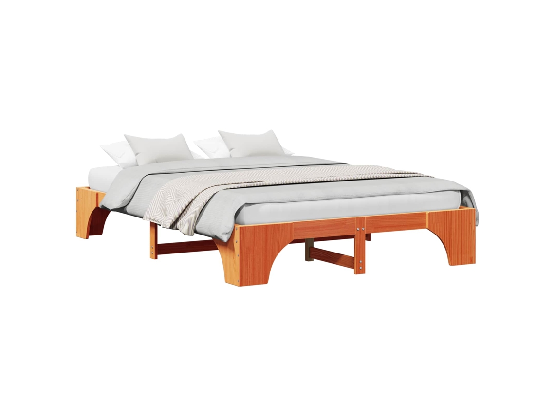 Maison Exclusive - Estructura De Cama Marrón Cera 150 X 200 Cm