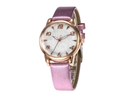 Reloj De Pulsera De Cuero Para Mujer, Estilo Casual De Negocios, Cuarzo, Color Morado.