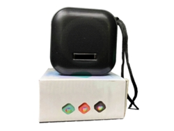 Altavoz Bluetooth Portátil Con Luz Ambiental Led, Subwoofer Y Resistencia Al Agua Ipx4 - Negro