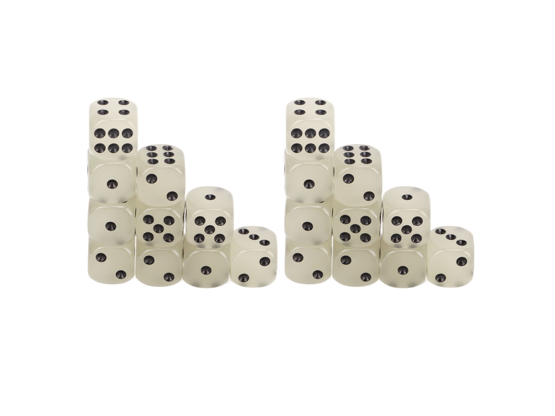 20 Dados Clásicos De Plástico De 6 Caras Con Puntos Negros Para Juegos De Mesa.