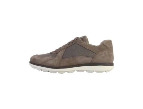 Zapatillas de Hombre GEOX Baixo Dove Grey Cadarços Planos Conforto Piel Gris (43)