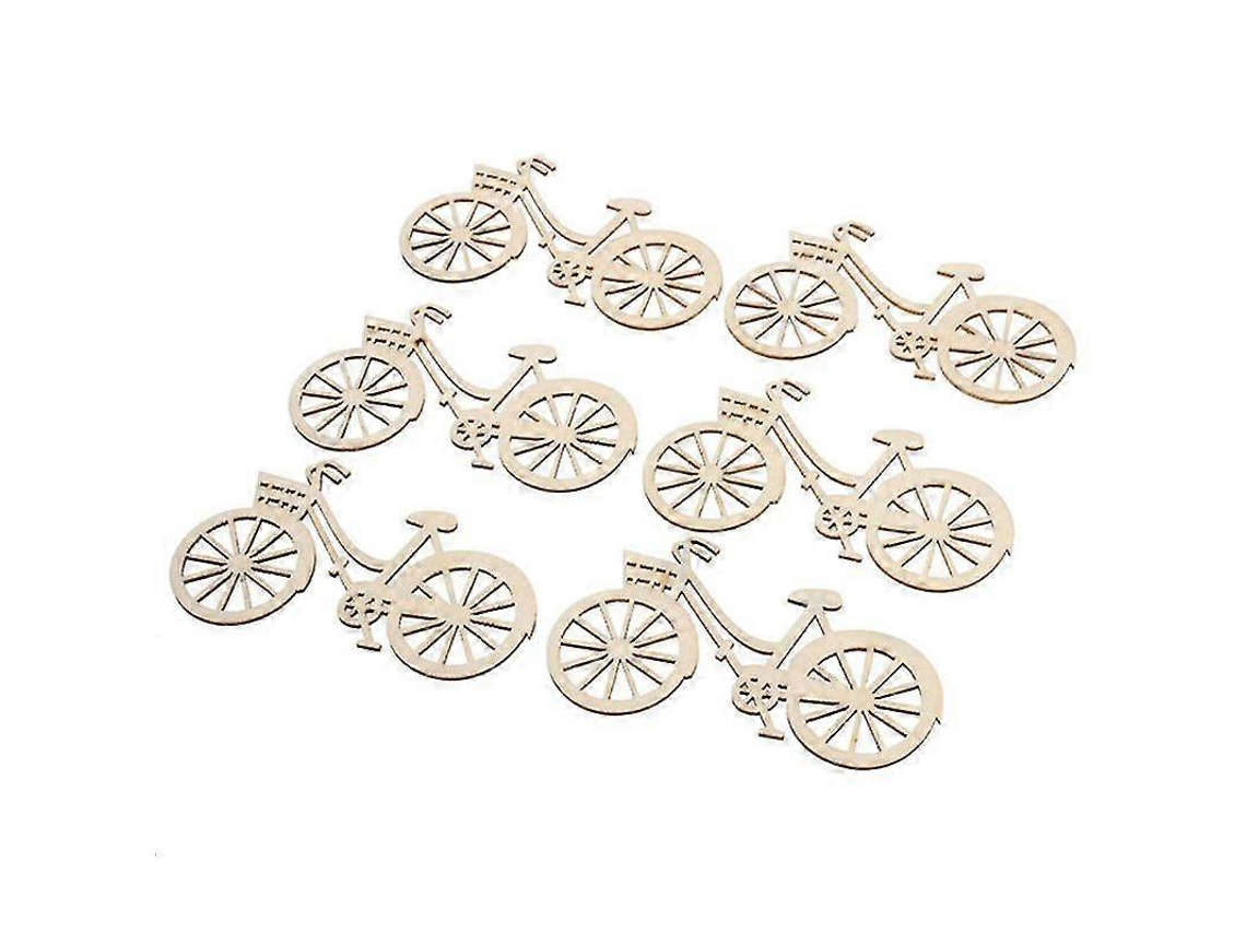 Rebe-10 Piezas De Rodajas De Madera Huecas En Forma De Bicicleta Para Manualidades Diy Decoración Temática