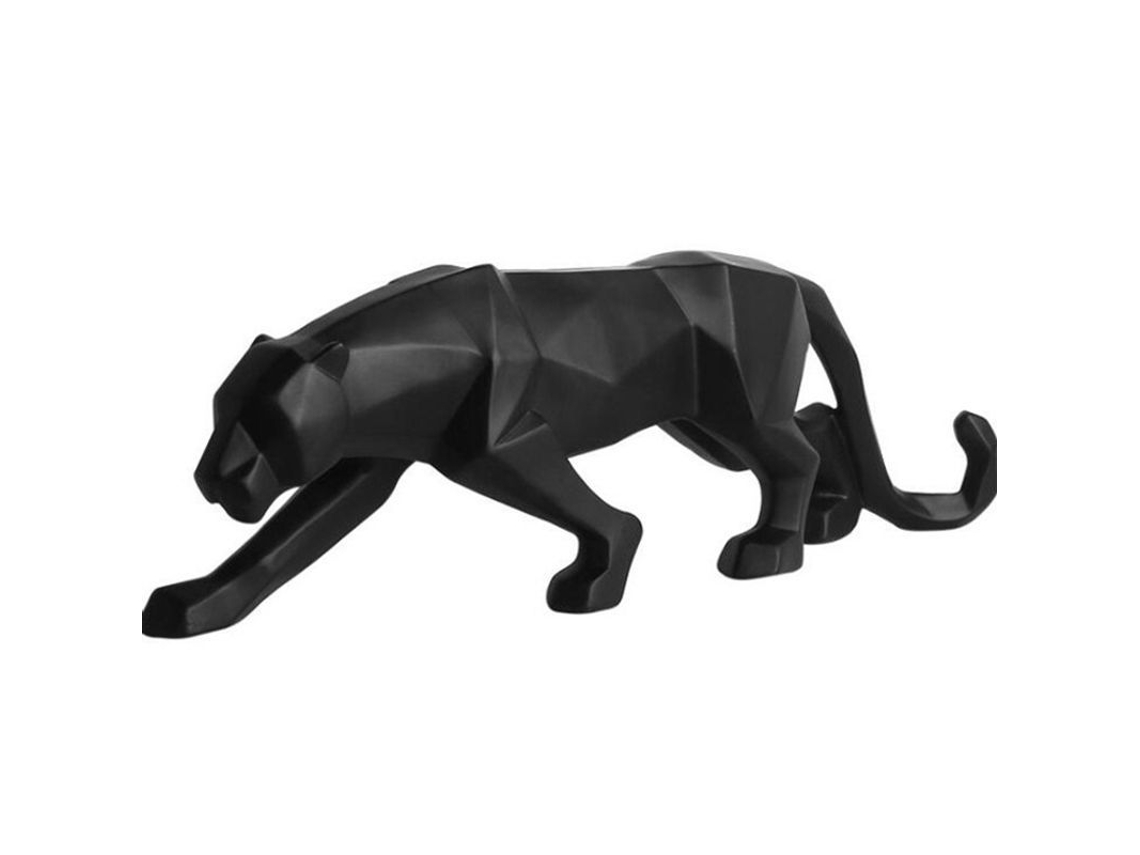 2026-adorno De Escultura De Pantera Leopardo Geométrico Moderno Resina Negro Grande 44cm Para Hogar Oficina Tienda