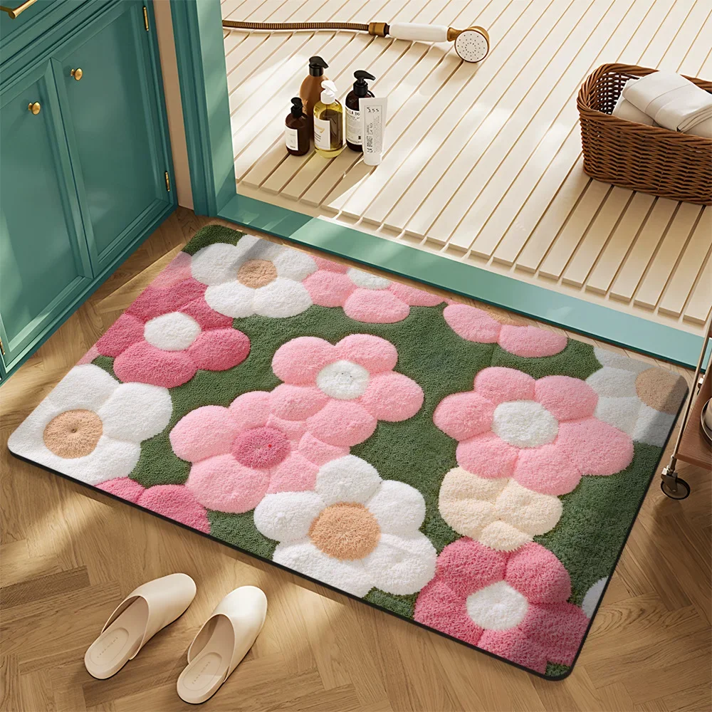 (estilo 1 50x80cm) Alfombra Absorbente De Baño, Suave Y Cómoda, Adecuada Para La Decoración Del Hogar.
