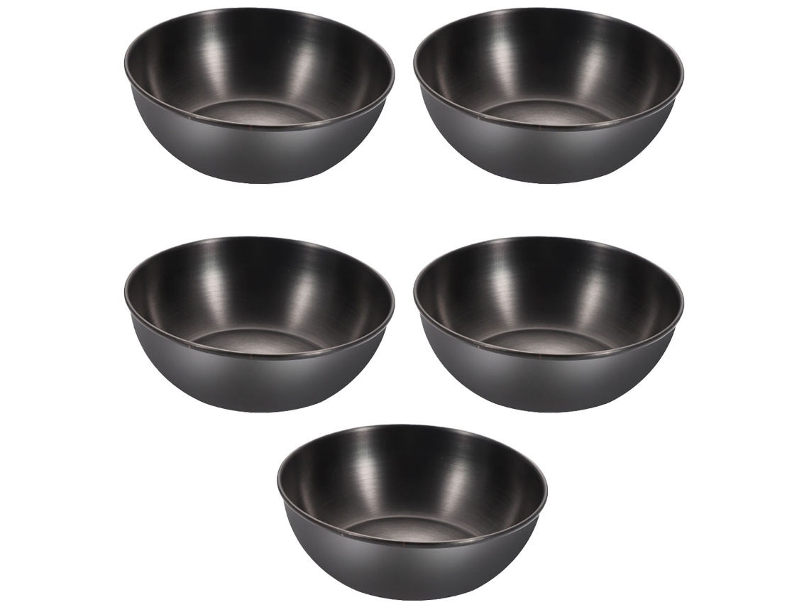 Juego de 5 platos laterales de acero inoxidable. MEOIRUERY