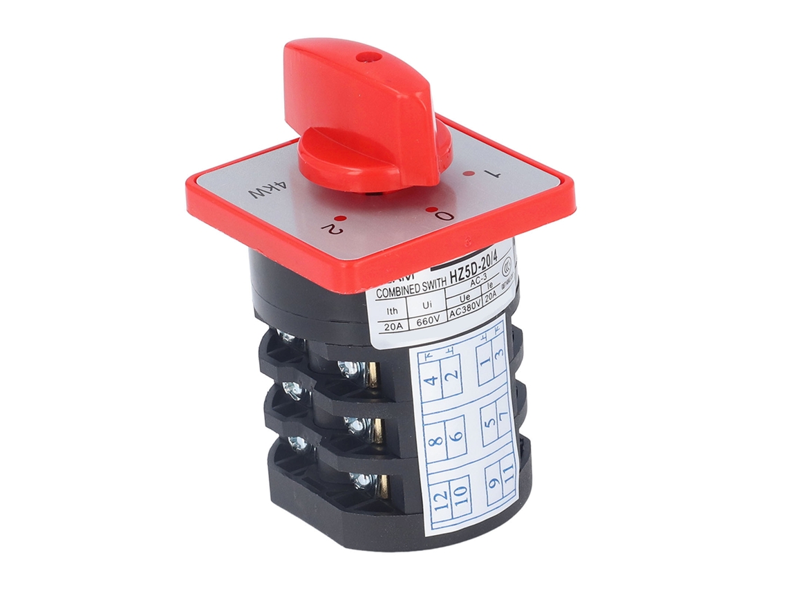 Accesorio de interruptor giratorio de 3 polos para control de potencia de CA de 380 V