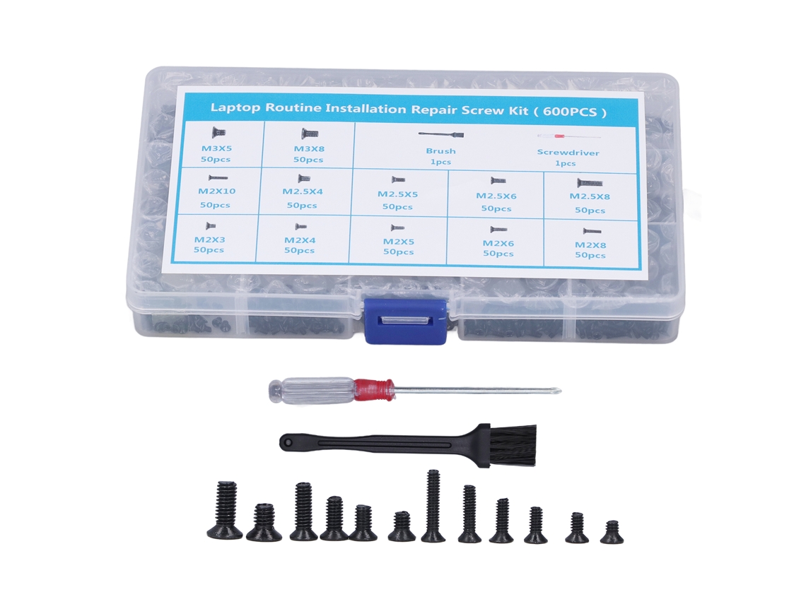 Kit De 600 Tornillos De Acero Al Carbono Para Ordenador, Modelos M2, M2.5 Y M3, Con Destornillador Y Cepillo Para Reparaciones Electrónicas.