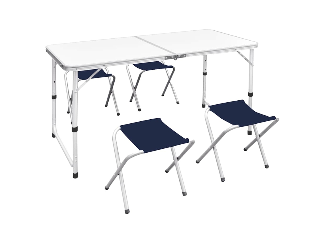 Mesa Camping VIDAXL Blanco Tablero DM