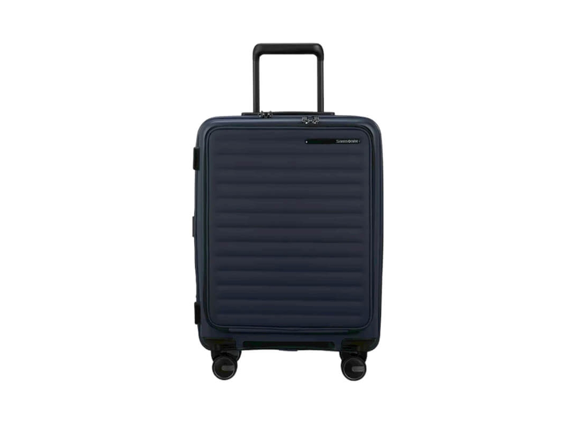 Maleta de cabina/trailer de 55 cm, 4 ruedas, fácil acceso, apilable, azul Samsonite