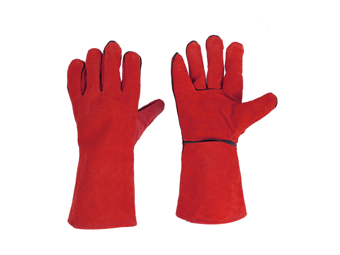 Guantes De Soldadura Aislantes De Cuero Resistentes A Altas Temperaturas Para Acampar, Hacer Barbacoas Y Cocinar.