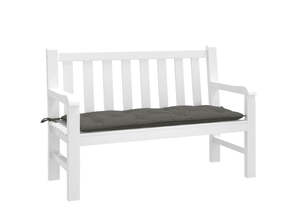 Cojín grande para banco de jardín 120x50x7cm Gris oscuro mixto HARLANV1