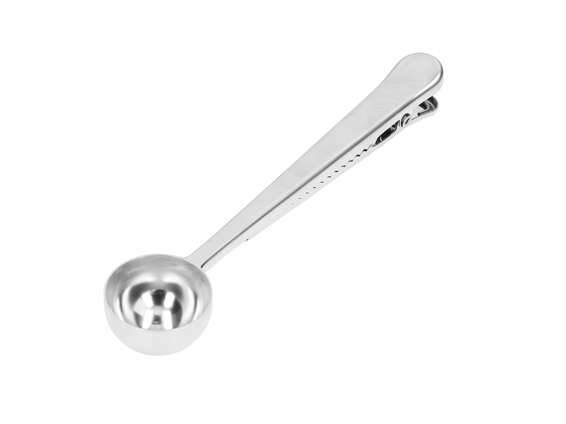 Cuchara de café de acero inoxidable de grado alimenticio para cocina y restaurante, función 2 en 1
