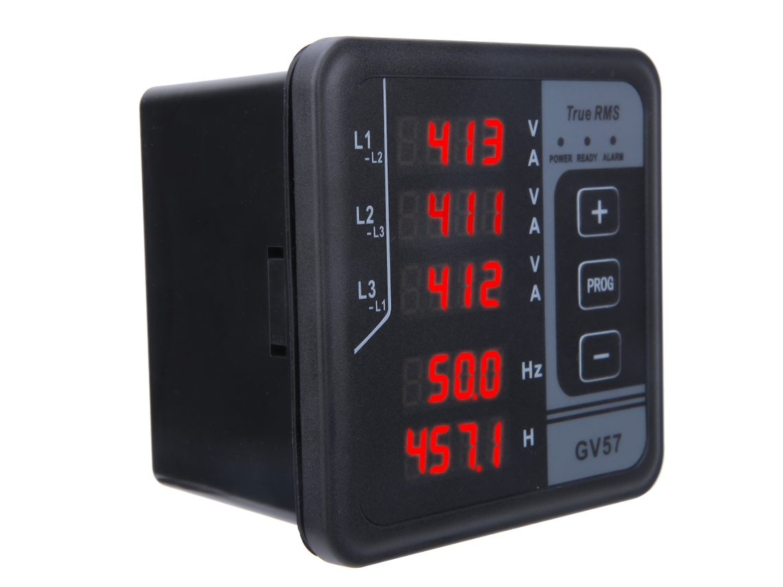 Medidor digital multifuncional Gv57 para voltaje, amperaje y frecuencia de grupos electrógenos