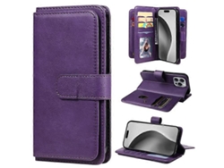 Funda De Cuero Antiarañazos Kt Serie 1 Multifuncional Compatible Con Iphone 16 Pro Max Con 10 Ranuras Para Tarjetas