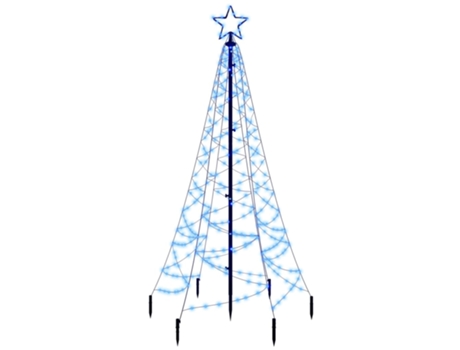 vidaXL Árbol de Navidad con pincho 200 LED azul 180 cm