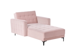Chaise Longue Beliani Aberdeen Terciopelo Rosa 107x189x83