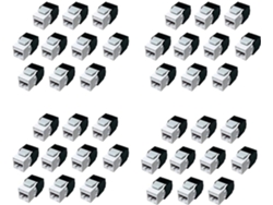 Paquete De 40 Conectores Rj45 Cat6a - Compatible Con Cat6 - Sin Herramientas Y Con Apertura De 180 Grados - Conector De Pared Ethernet