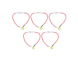 Veloriskku-5pcs Portafusibles para coche con cable rojo 16awg Conector Terminal de extensión