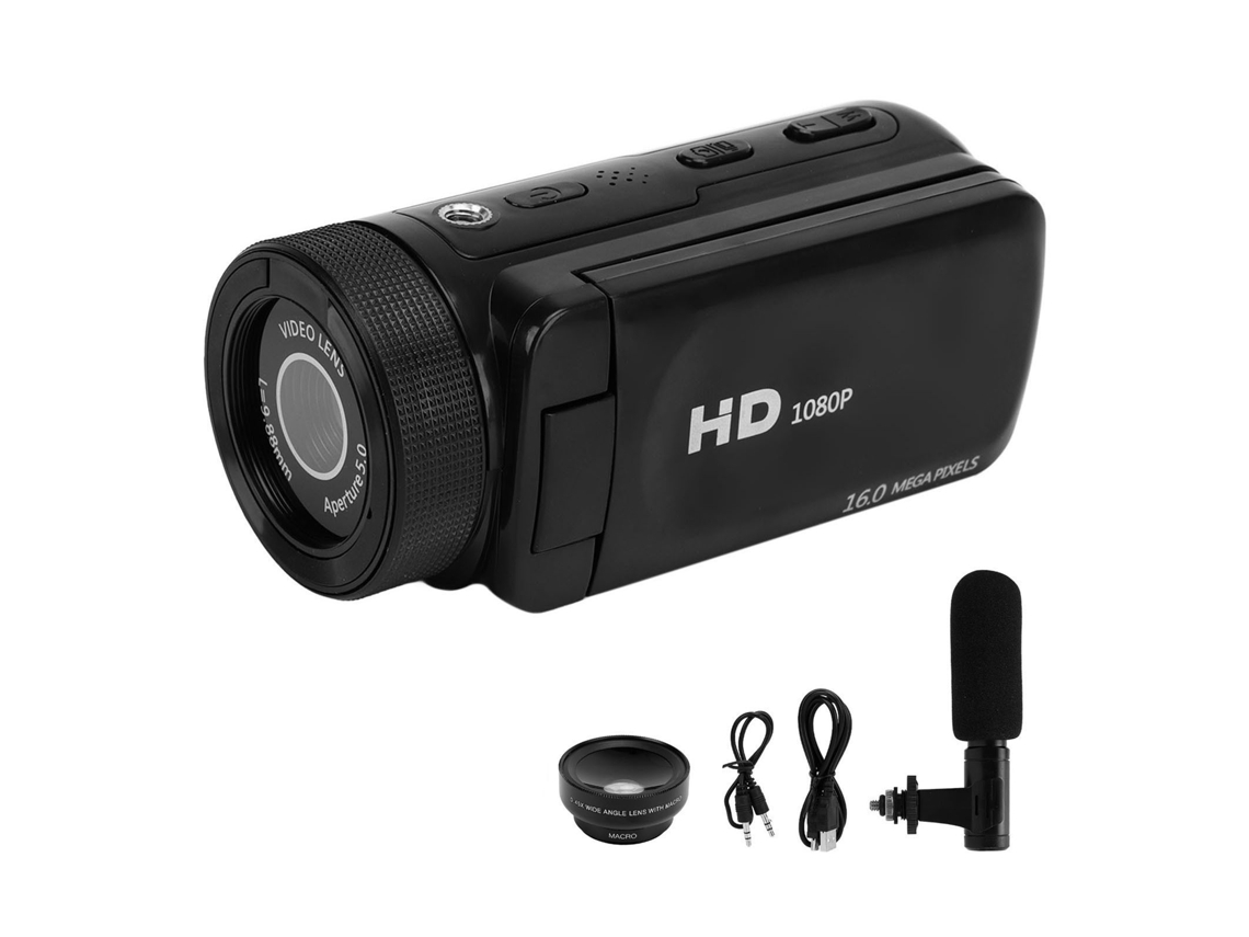 Cámara de vídeo 1080p para vlogging con pantalla giratoria y zoom digital, grabadora digital HD.