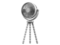 Ventilador portátil multifuncional con clip de pulpo Yuysan para cochecito de bebé, silencioso, de 5200 mAh, color gris