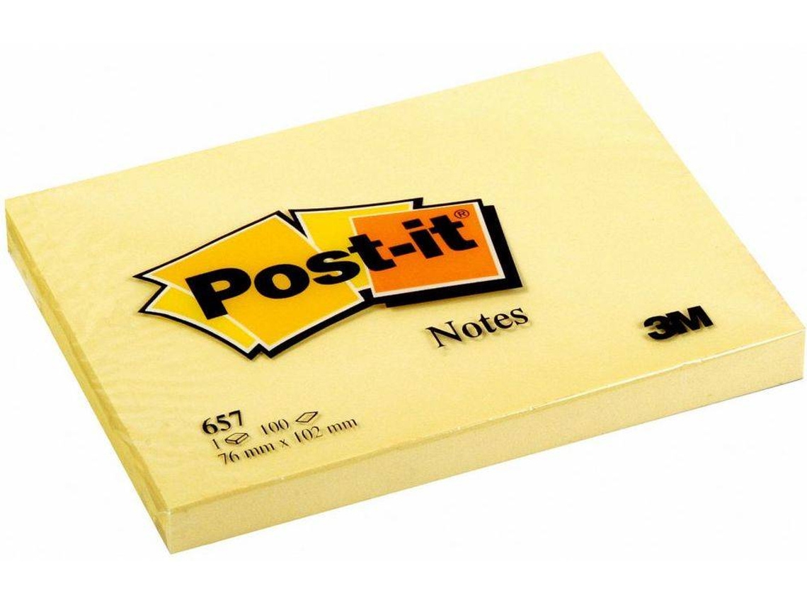 Bloc de Notas POST-IT® Adherentes Canary Yellow (100 Hojas - 76 x 102 mm)