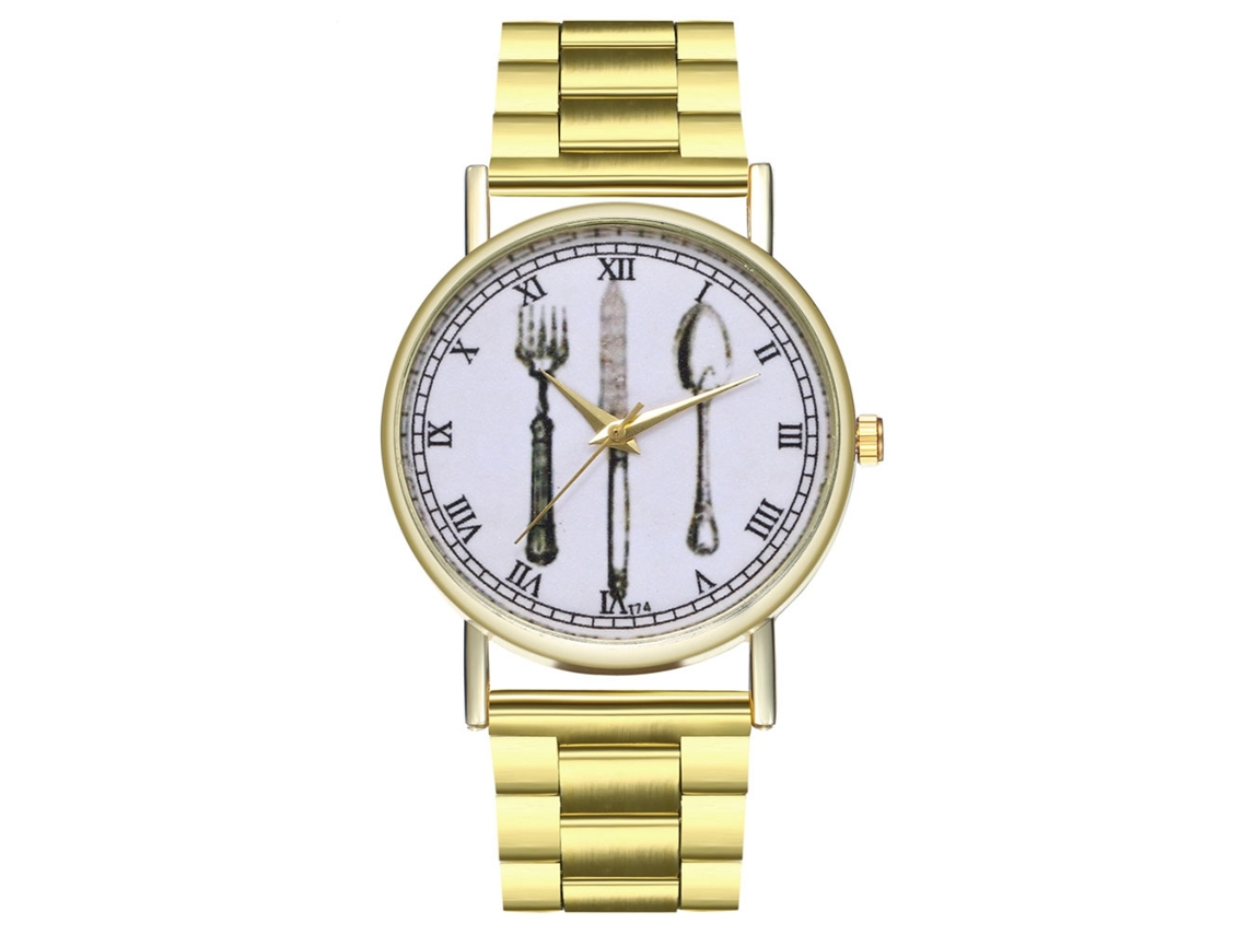 Reloj De Cuarzo Unisex Con Correa De Acero Zhoulianfa Patrón Simple Moda