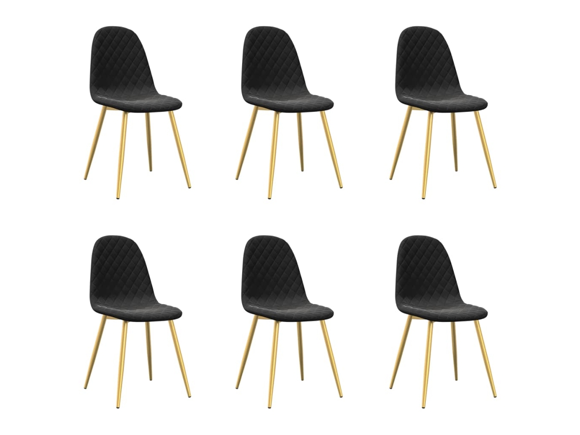 Maison Exclusive - Silla De Comedor 6 Unidades Terciopelo Negro