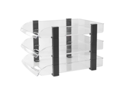 Bandeja De Escritorio De 3 Niveles Para Archivos, Estante De Almacenamiento De Acrílico Transparente Para Uso De Oficina, 280x372x247 Mm
