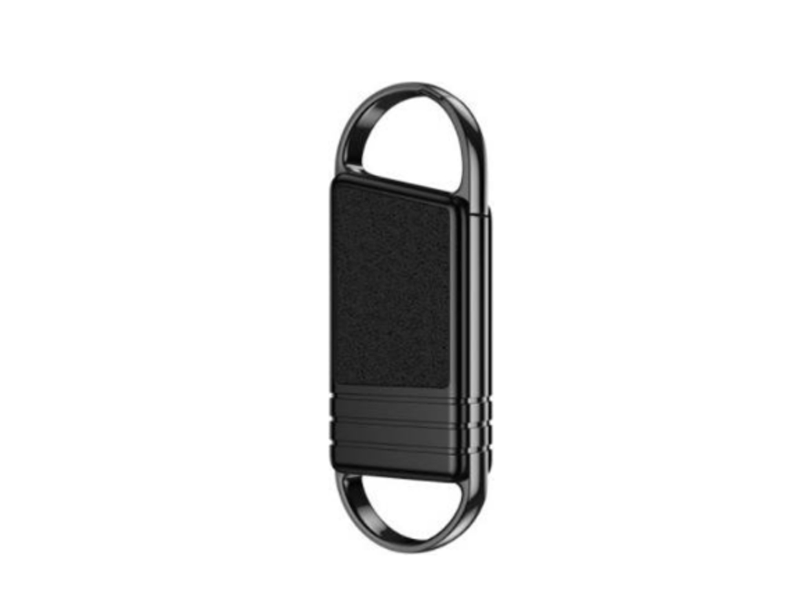 Grabadora de voz digital activada, grabadora de voz con llavero USB, reproductor MP3 de 192 Kbps y 16 GB Yizhood (negro)