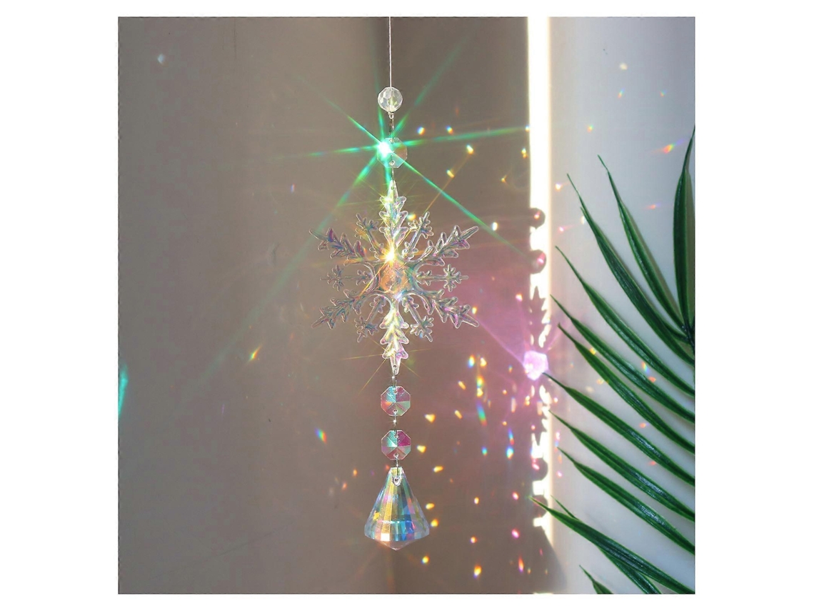 Adorno navideño colgante de cristal, adorno de cristal en forma de bola de arcoíris, ideal para Navidad, cumpleaños y San Valentín.