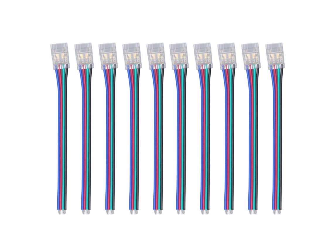 Rebe-conectores De Tira Led Cob 4pin 10mm Rgb, 10 Piezas Resistentes Y Seguras Para Hogar, Fiesta Y Oficina, Diy De Tiras De Luz