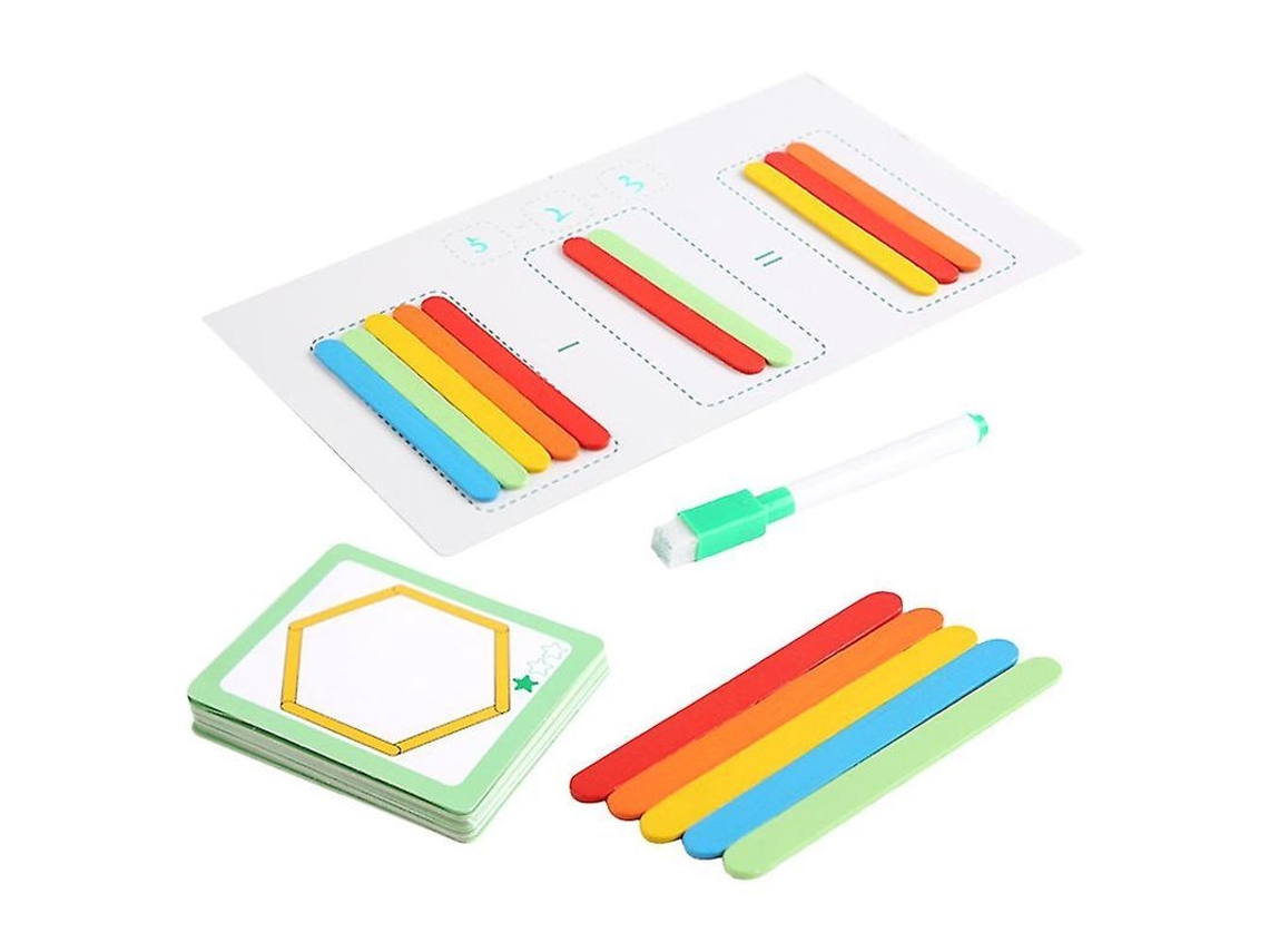 Juego De Palitos De Madera Para Contar Para Niños - Ayuda Para El Aprendizaje De Las Matemáticas - Ensamblaje